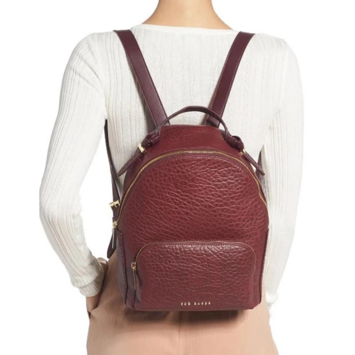 Coach Ted Baker Medium Backpack Women s Red Leather Knotted Handle Oxblood Orilyy