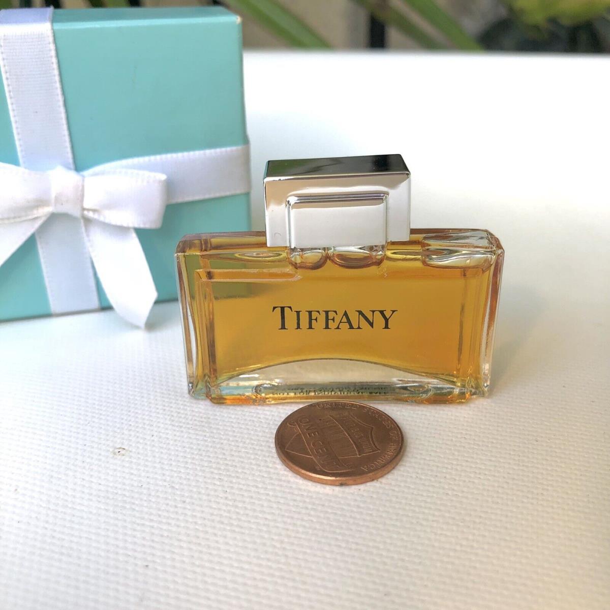 Vintage Tiffany Edp .25oz Mini Perfume In Aged Tiffany Co Box + Advert