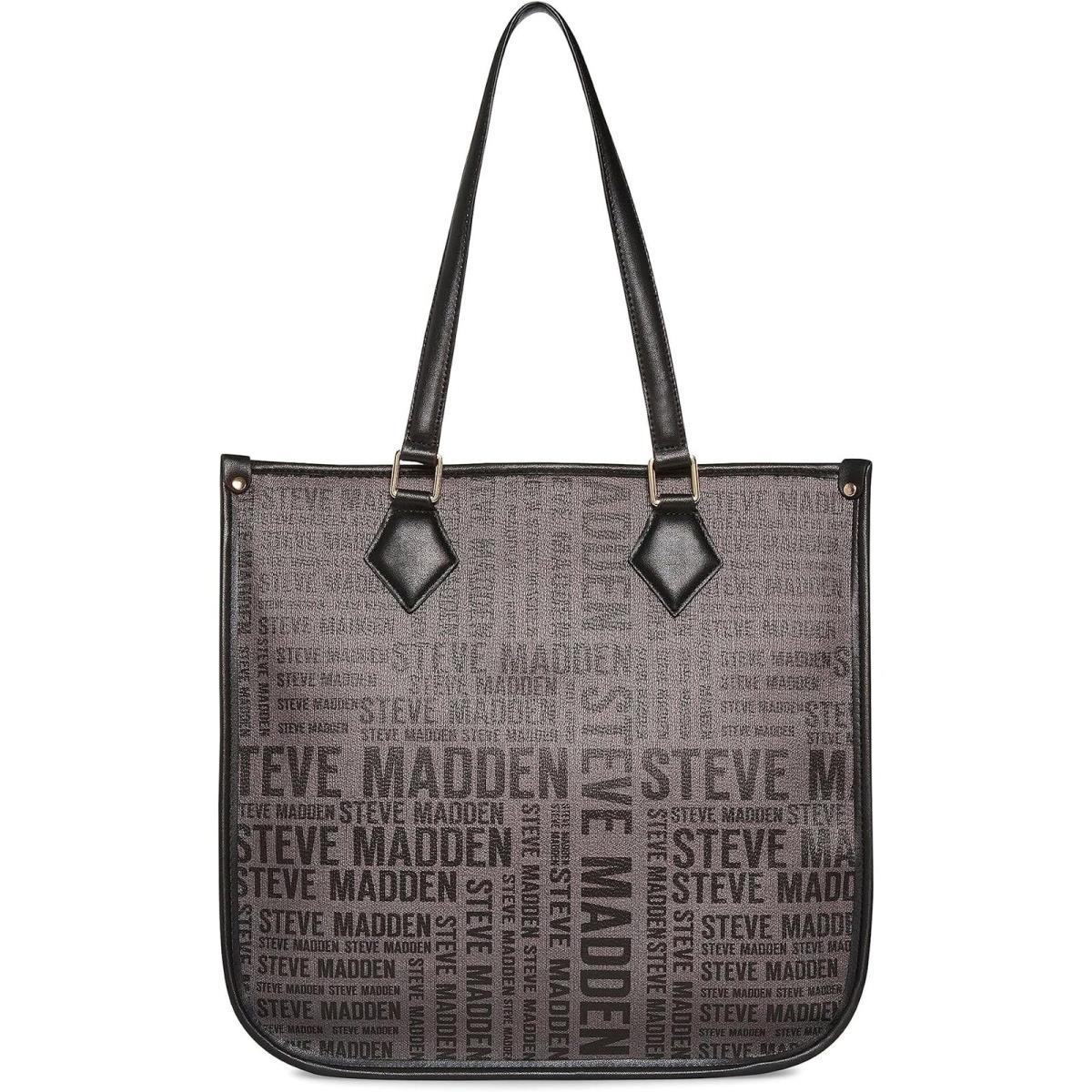 Steve Madden Black Mixed Repeat Logo Bsidra Tote Women Totes