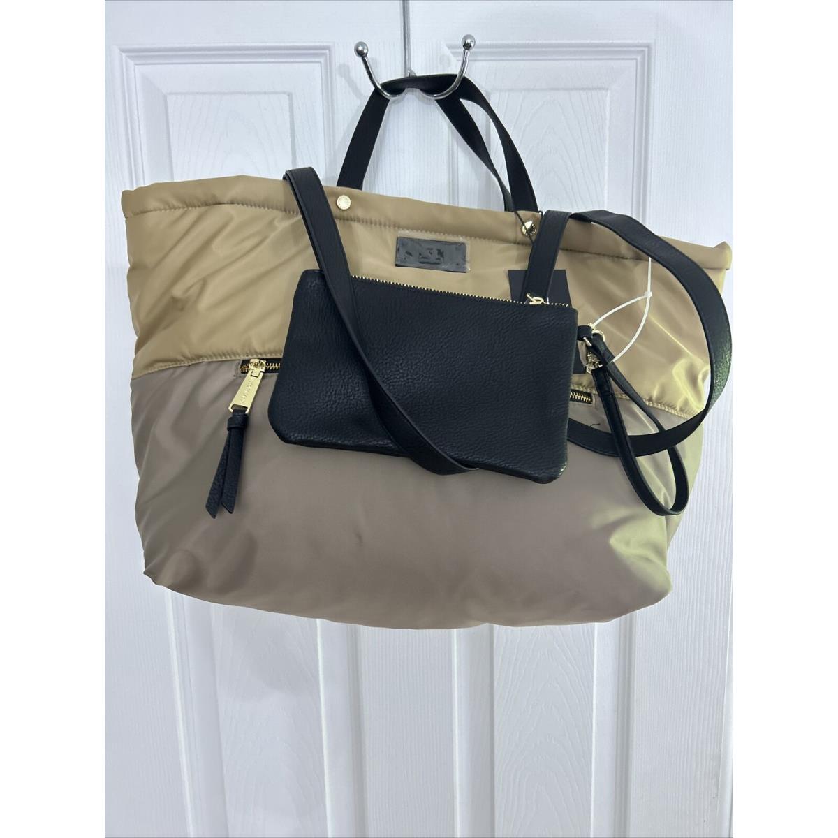 Steve Madden Khaki Oversized Nylon Tote W/ Wristlet Weekender