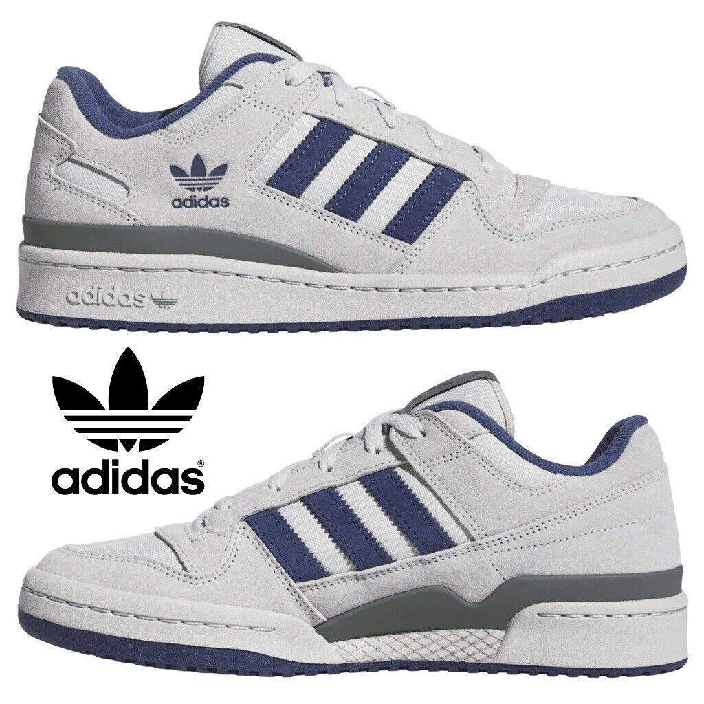 Adidas Originals Forum Low CL Men`s Sneakers Comfort Sport Casual Shoes Grey - Gray, Manufacturer: Grey/Navy