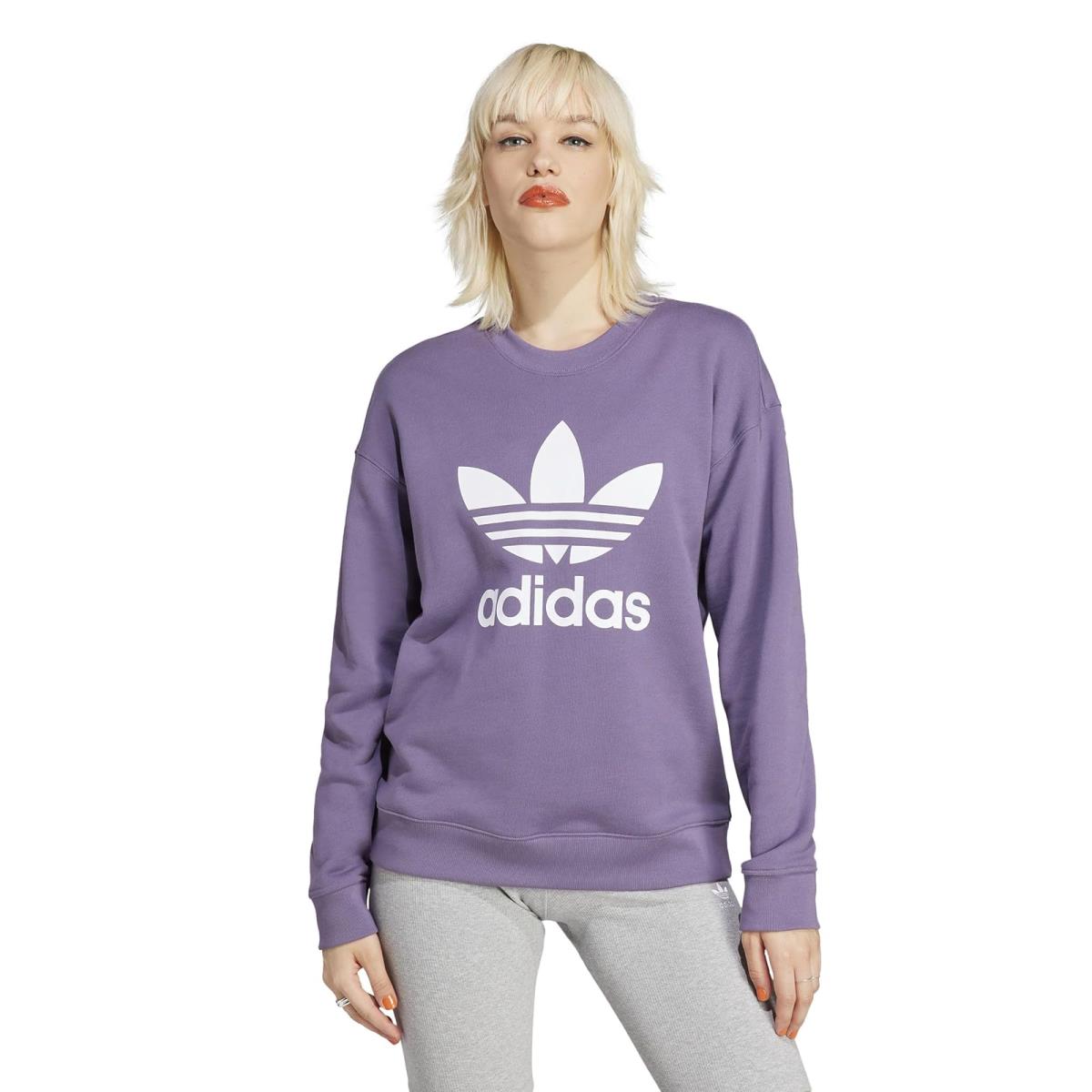 Woman`s Hoodies Sweatshirts Adidas Originals Trefoil Crew Sweatshirt