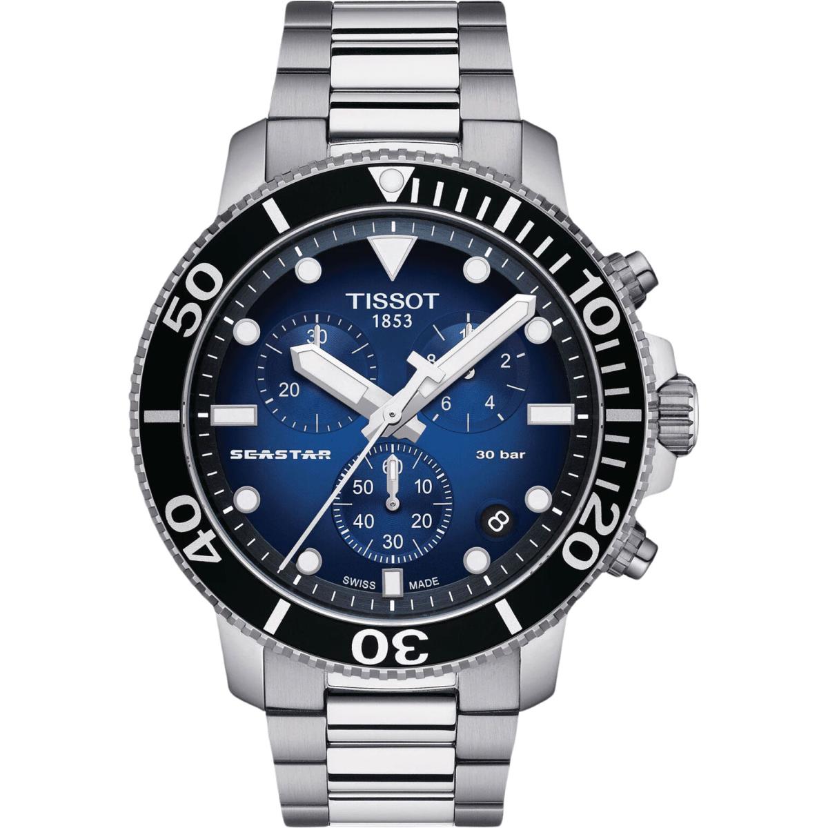 Tissot Seastar Chronograph Blue Gradient Swiss Made Watch 1204171104101