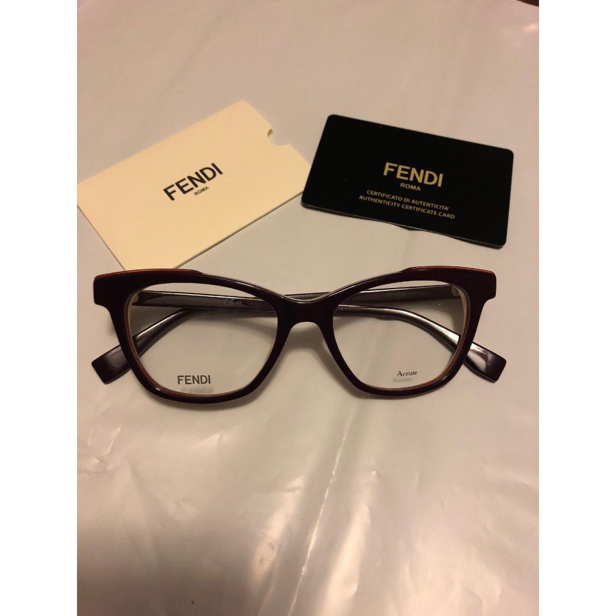 / Fendi 0256 Womens Violet Full Rim Acetate Eyeglass Frames 50-17-140