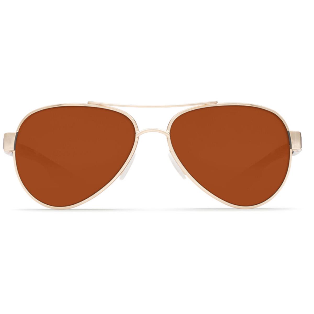 Costa Del Mar Loreto 580G Polarized Sunglasses in Rose Gold Copper Glass Lens - Frame: Multicolor, Lens: Brown