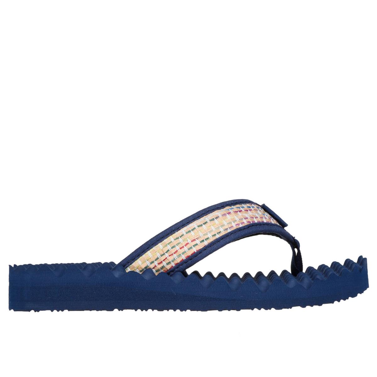 Womens Skechers Wave Works-summer High Navy Woven Raffia Shoes