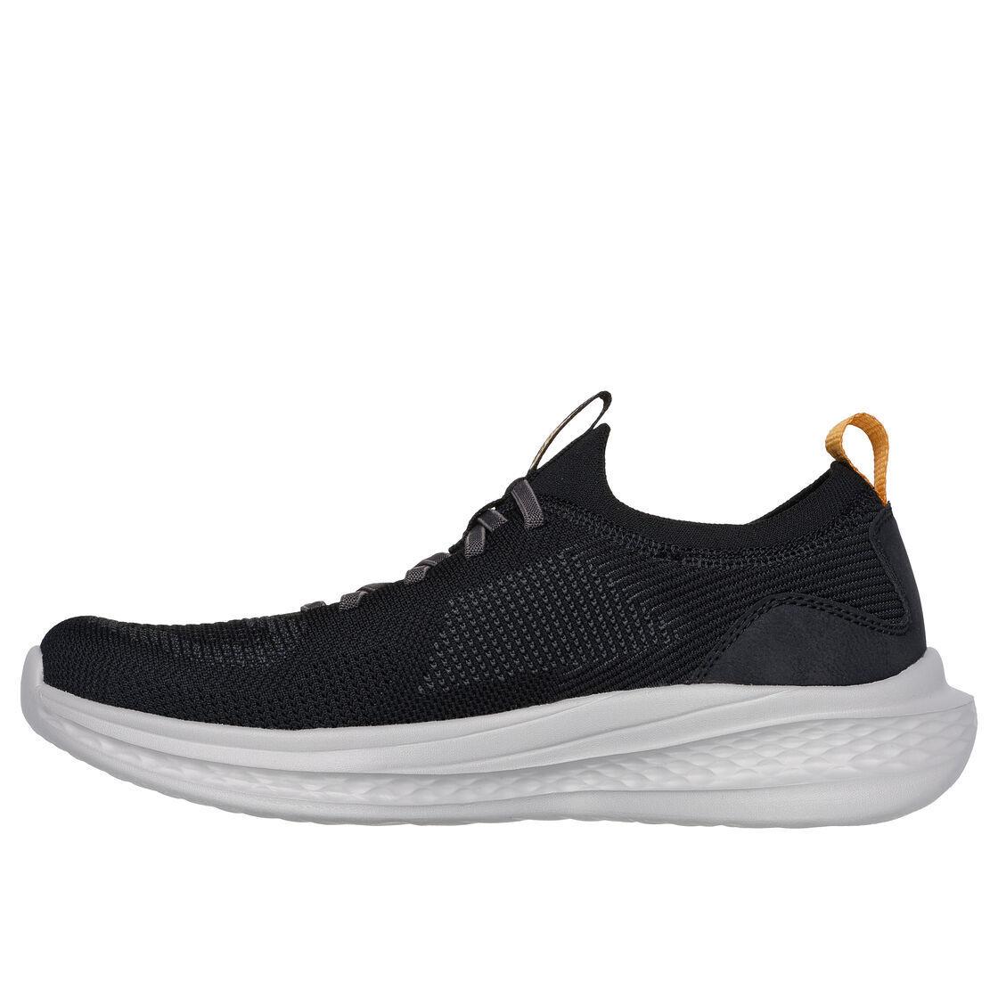 Mens Skechers Relaxed Fit Slade Gatlin Black Knit Running Shoes - Black