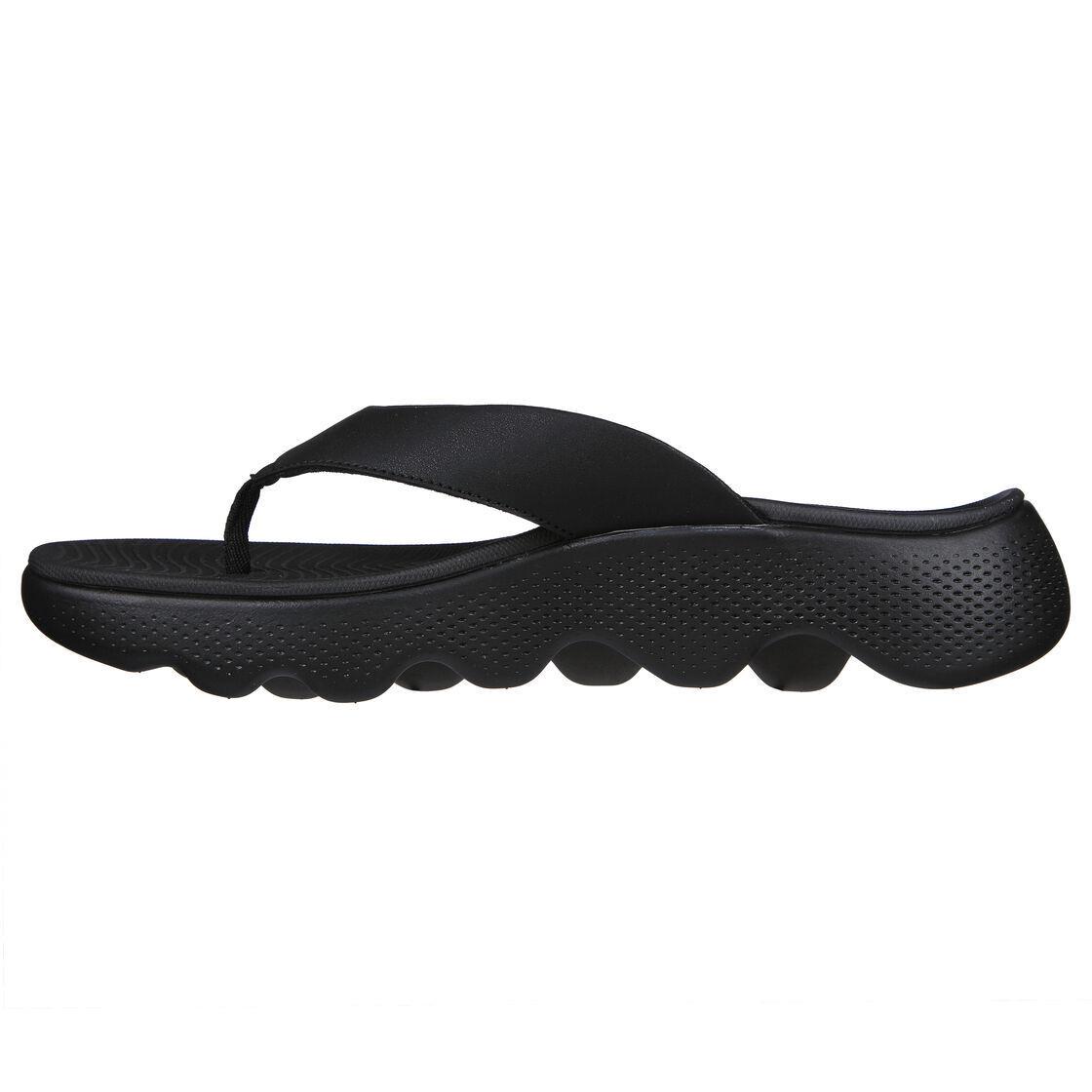 Mens Skechers GO Walk Massage Fit Black Foam Sandals Shoes - Black