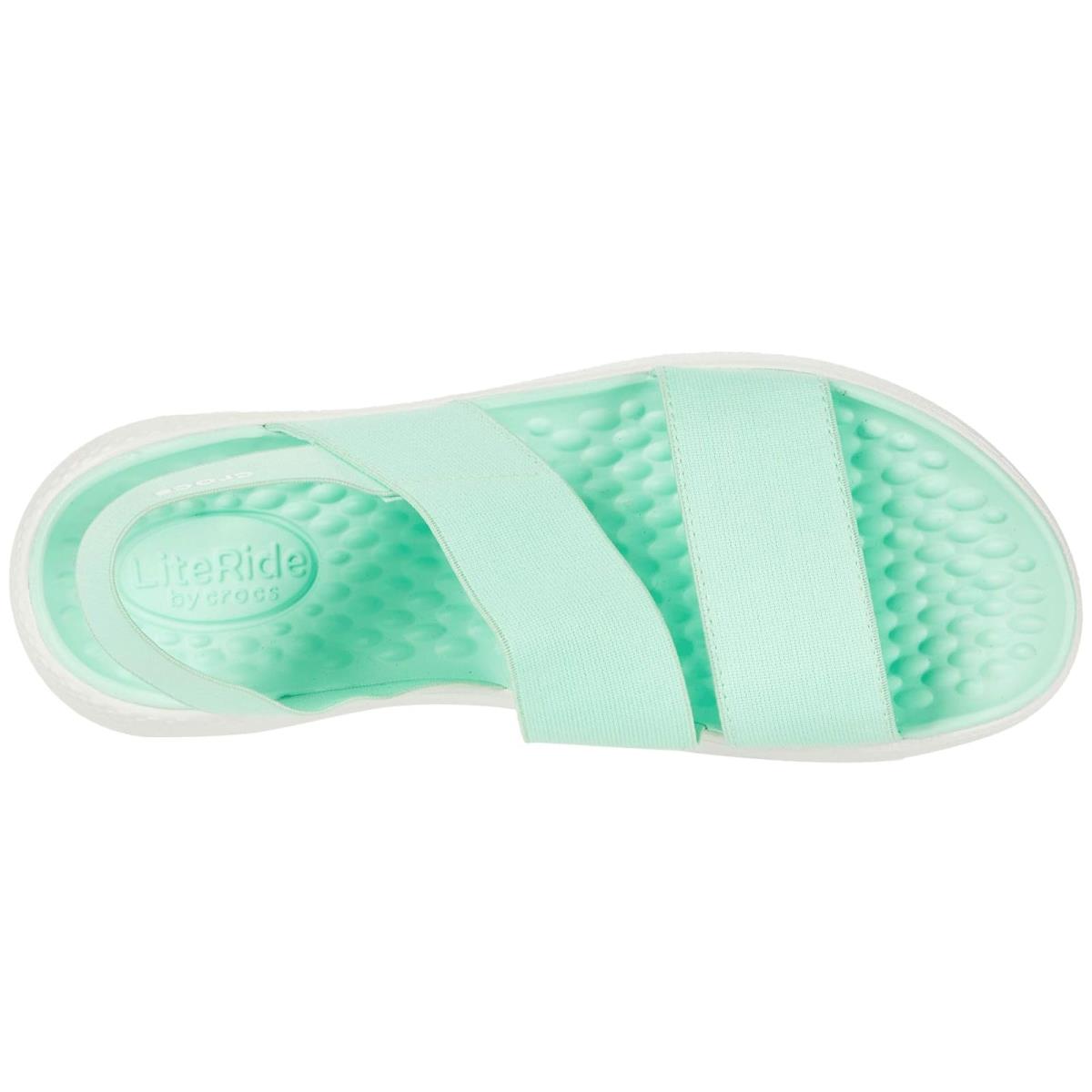 Woman`s Sandals Crocs Literide Stretch Sandal - Neo Mint/Almost White