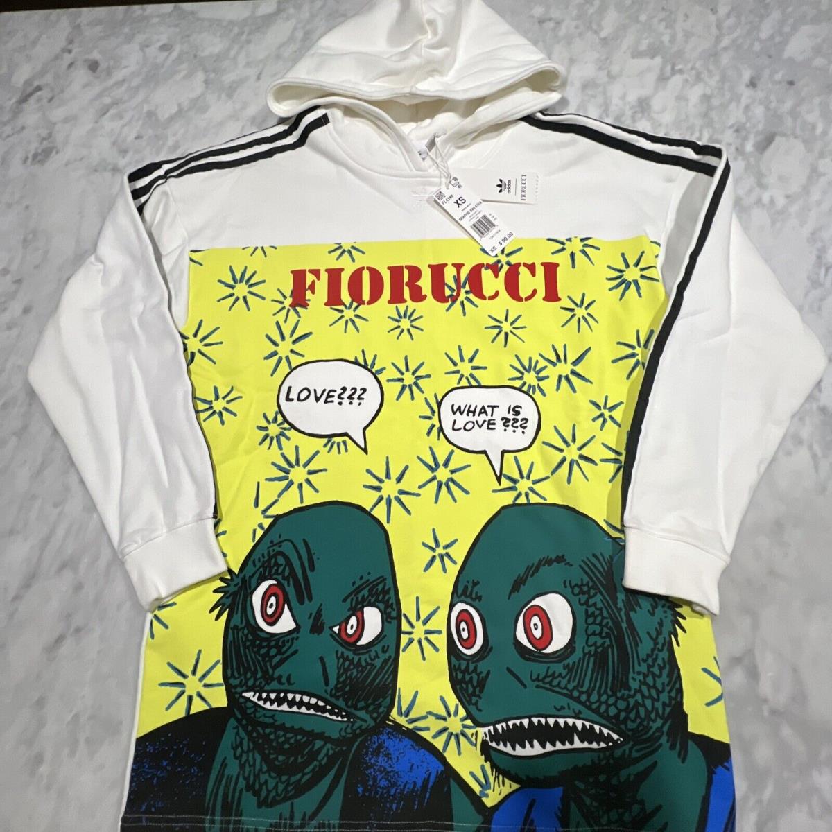 Adidas Florucci Love FL4148 Women XS Originals Graphic Sweater Hoodie White