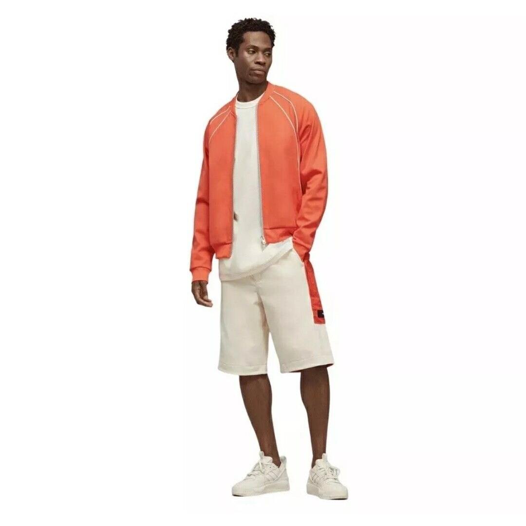 Adidas Y-3 Yohji Yamamoto Men s Lrg Stretch Terry Shorts Off White/orange HZ8815