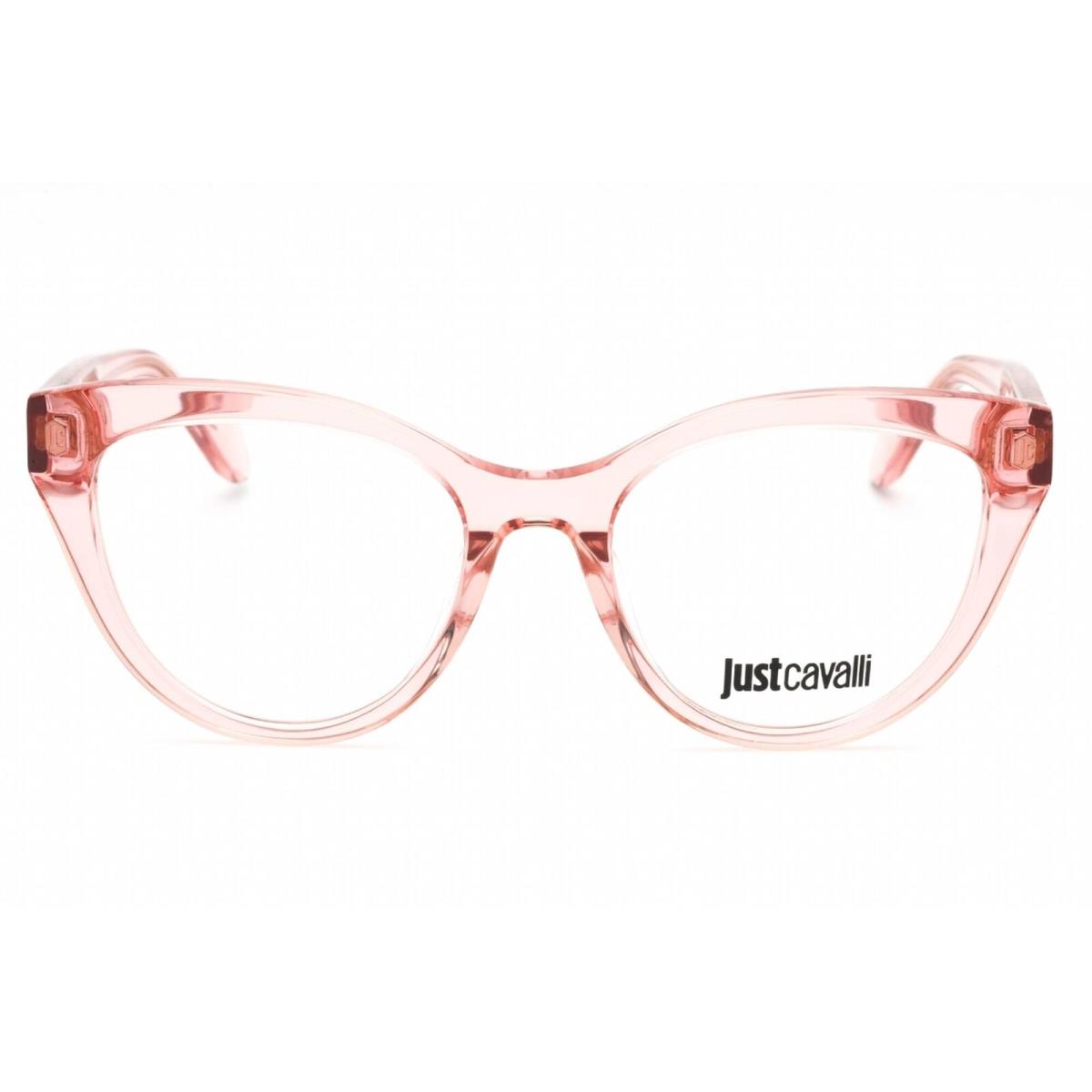 Just Cavalli Women`s Eyeglasses Shiny Transparent Peach Full Rim VJC001 06M5