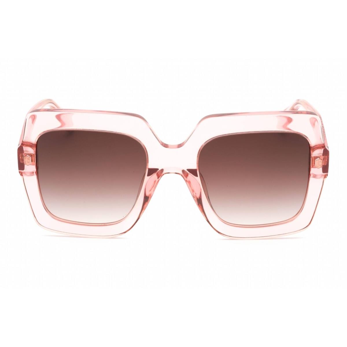 Just Cavalli Women`s Sunglasses Shiny Transparent Peach Square Frame SJC023 06M5