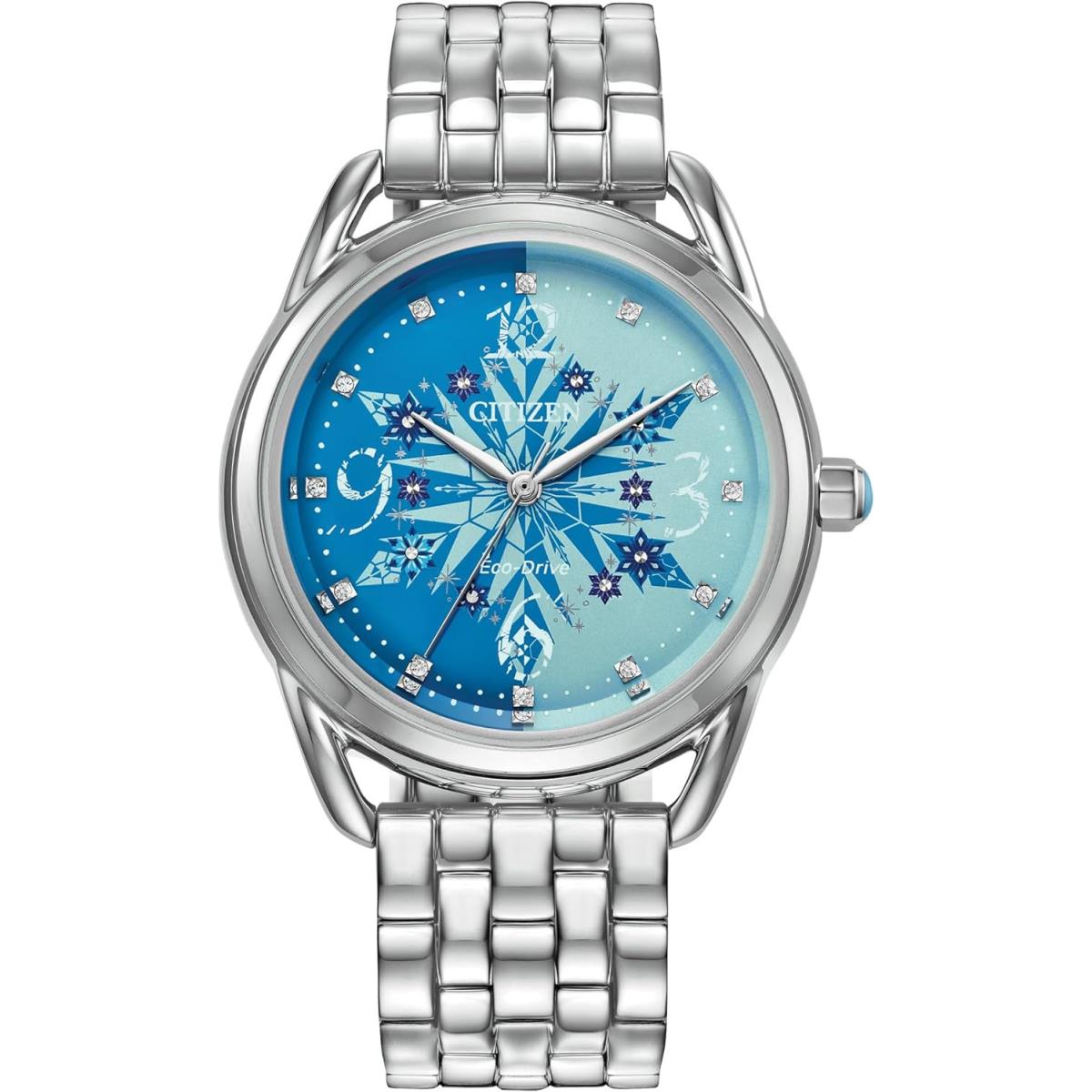 Citizen Women`s Eco-drive Disney Princess Frozen Crystal Watch and Pin Gift Set