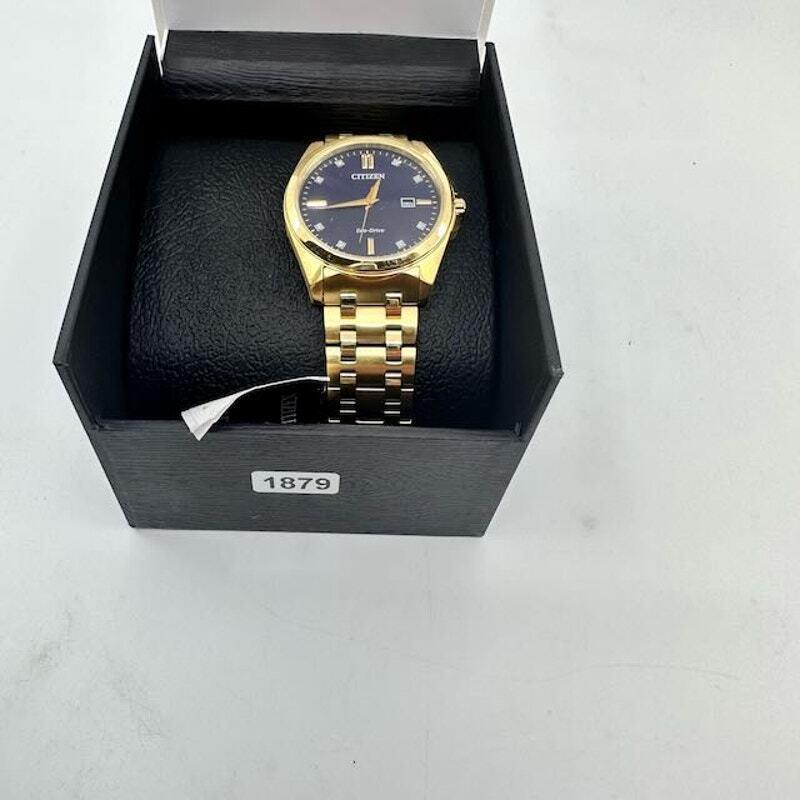 Citizen Corso Eco-drive Wrist Watch Gold Stainless Steel Blue Dial Mens