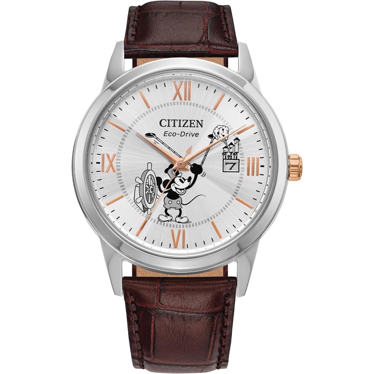 Citizen Eco-drive Disney Steamboat Willie Mickey Mouse Stainless Steel Case Watc