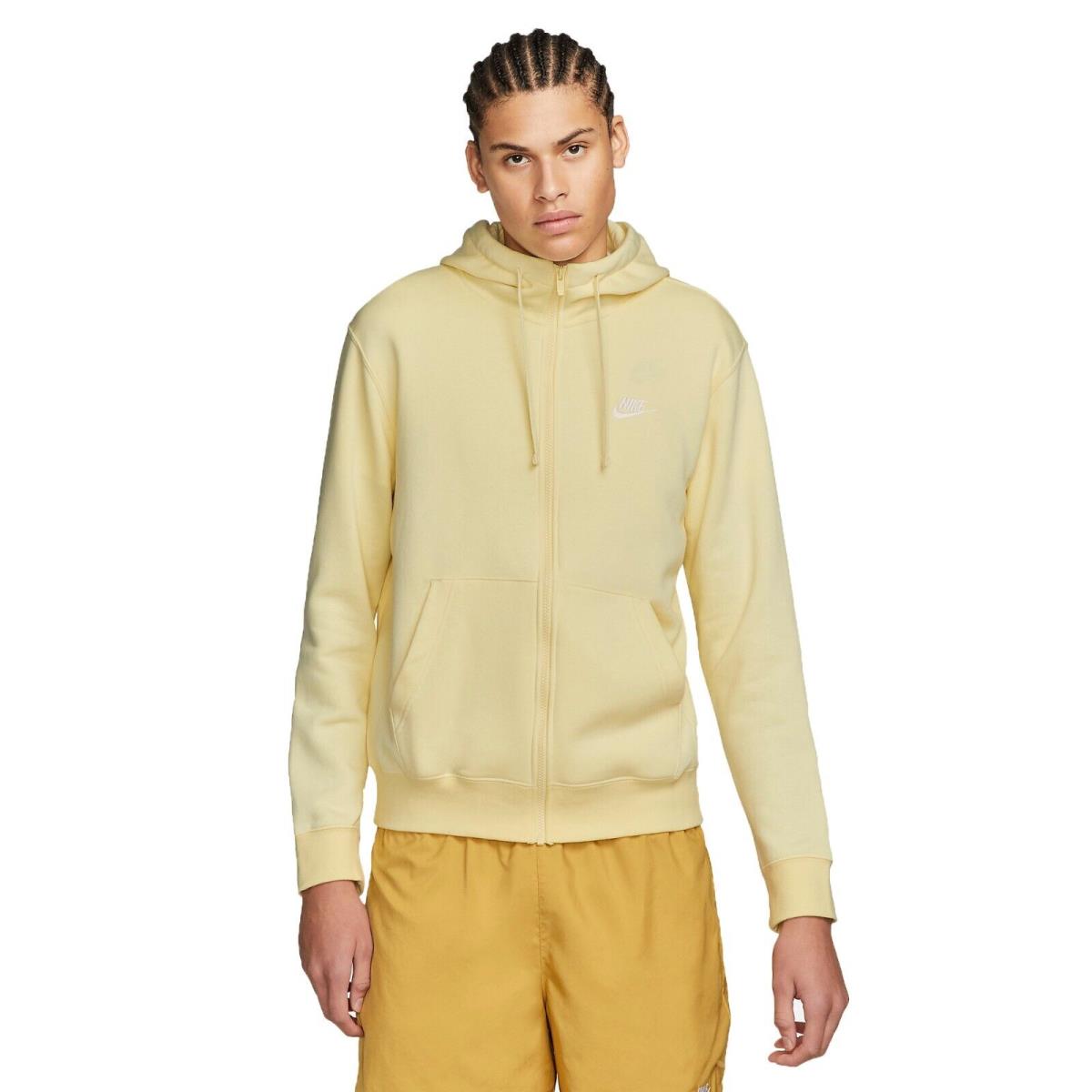 Nike Sportswear Club Fleece Alabaster/white BV2645-744 Men`s Full-zip Hoodie