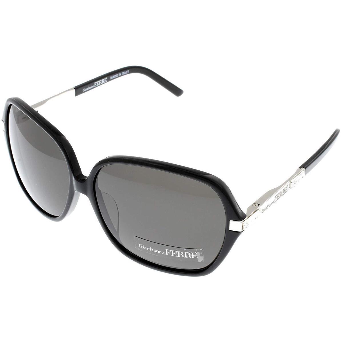 Gianfranco Ferre Sunglasses Women GF910 01 Black Silver Swarovski Rectangular