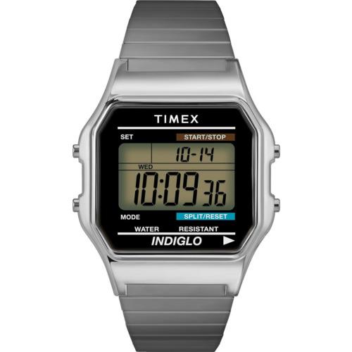 Timex Men`s T78677 Classic Digital Gold-tone Stainless Steel Silver-tone