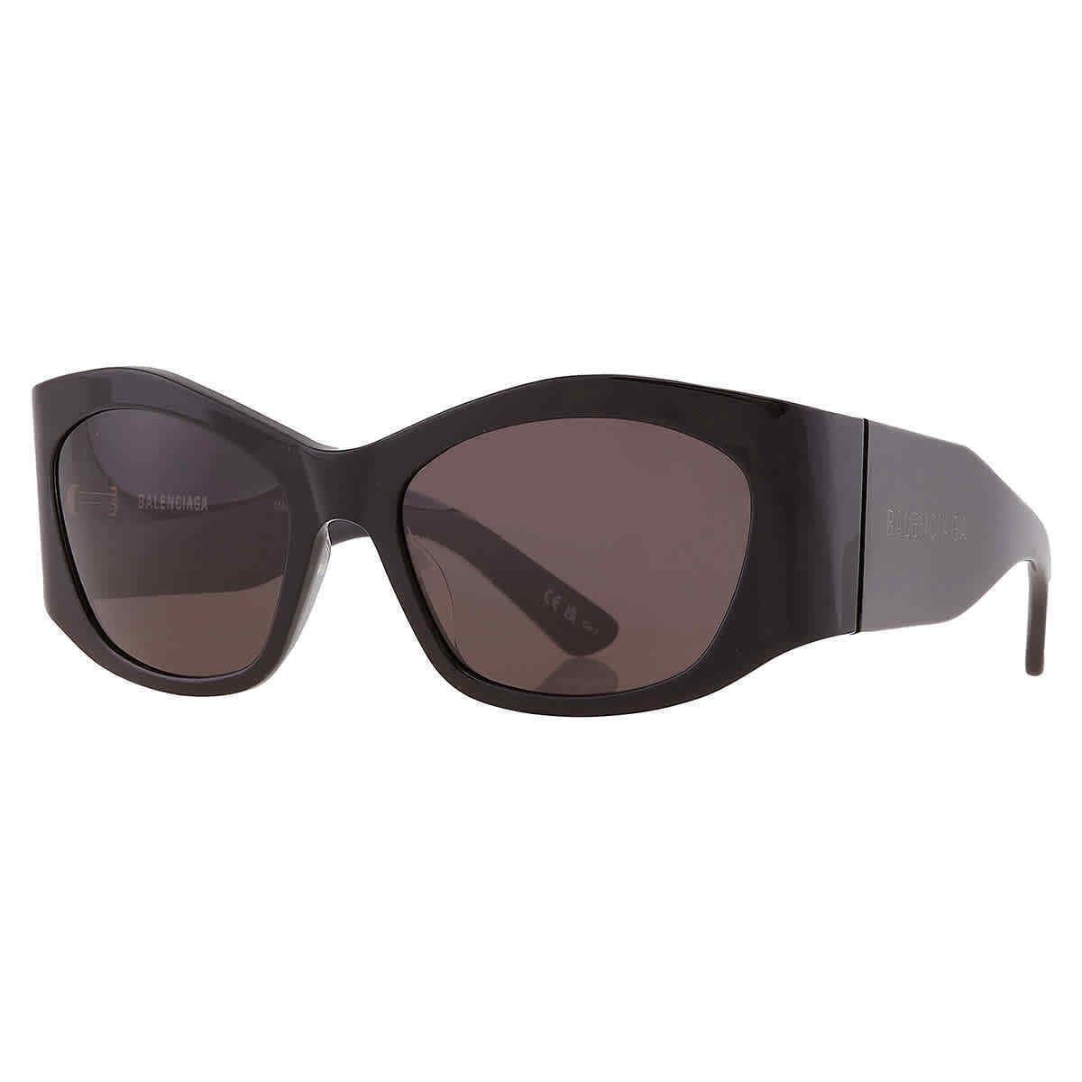 Balenciaga Grey Oval Ladies Sunglasses BB0329S 001 56 BB0329S 001 56