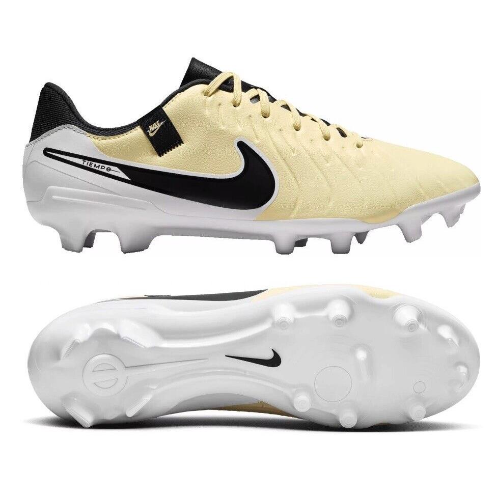 Nike Tiempo Legend 10 FG MG Soccer Cleats Shoes Lemonade DV4337-700 Mens Size 6