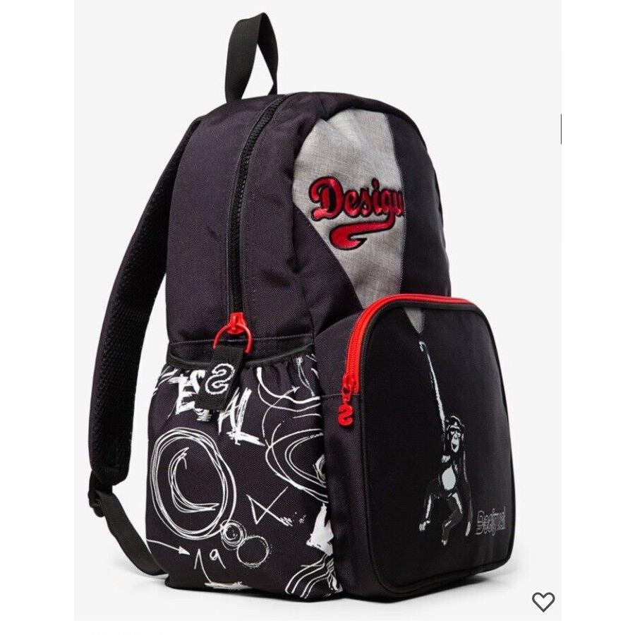 Desigual Purse Bag Backpack Travel Monkey Black School College Rare Artist