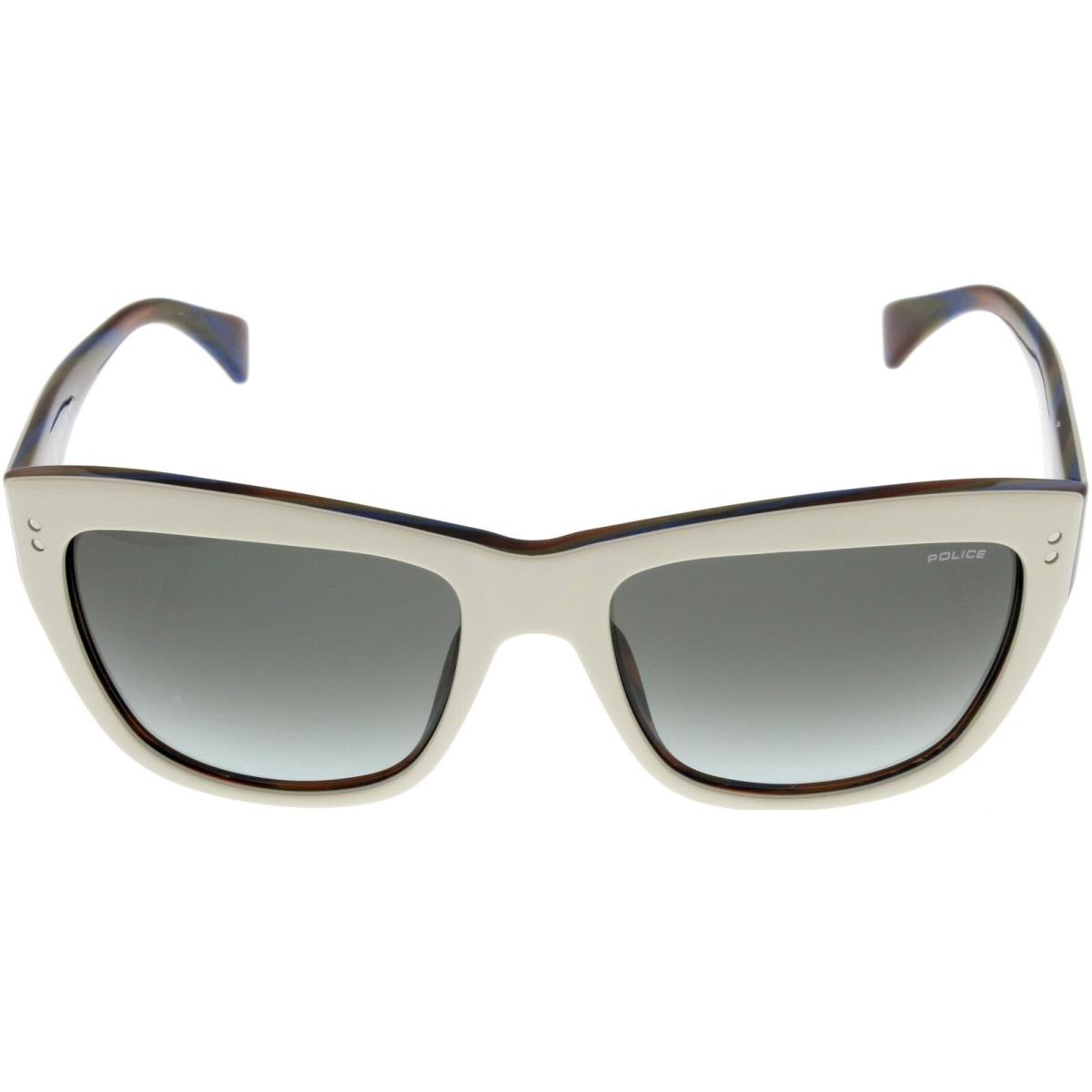 Police Sunglasses Women White Gradient Grey Rectangular S1728 06LS