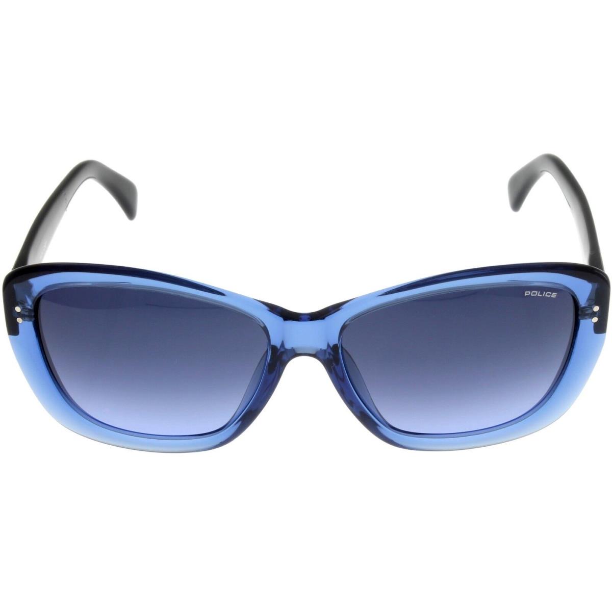 Police Sunglasses Women Light Transparent Blue Black Butterfly S1676 0G35