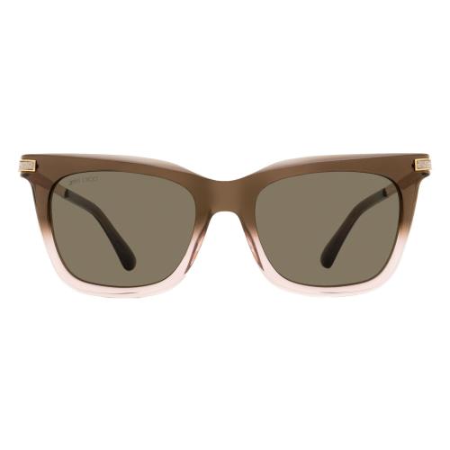 Jimmy Choo Rectangular Sunglasses Olye 08M70 Brown-nude/gold 52mm