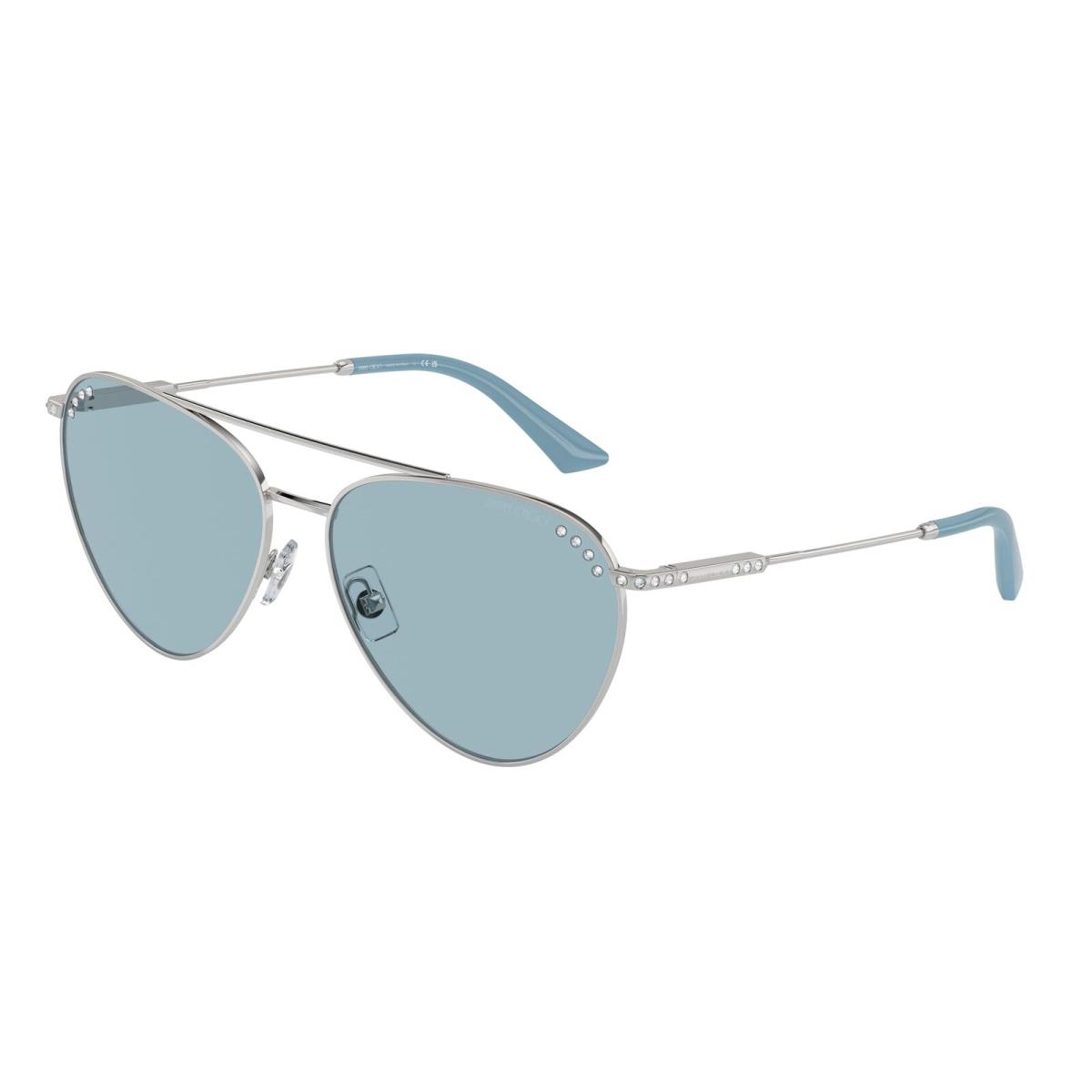 Jimmy Choo JC4002B 300280 Silver Blue 60 mm Women`s Sunglasses