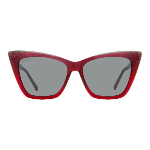 Jimmy Choo Cat Eye Sunglasses Lucine DXLT4 Red Glitter 55mm