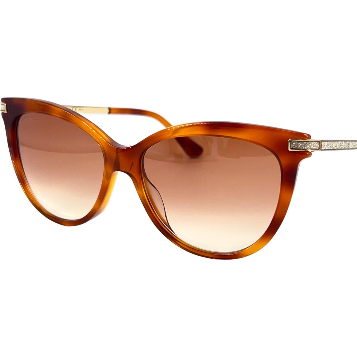 Jimmy Choo Axelle/g/s Womens Plastic Sunglass 00UCHA Red Havana 56-16 W/case - Frame: Brown, Lens: Brown