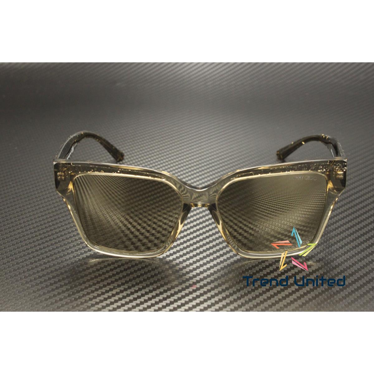 Jimmy Choo JC5003 50405A Transparent Brown Glitter Gold 55 mm Women`s Sunglasses