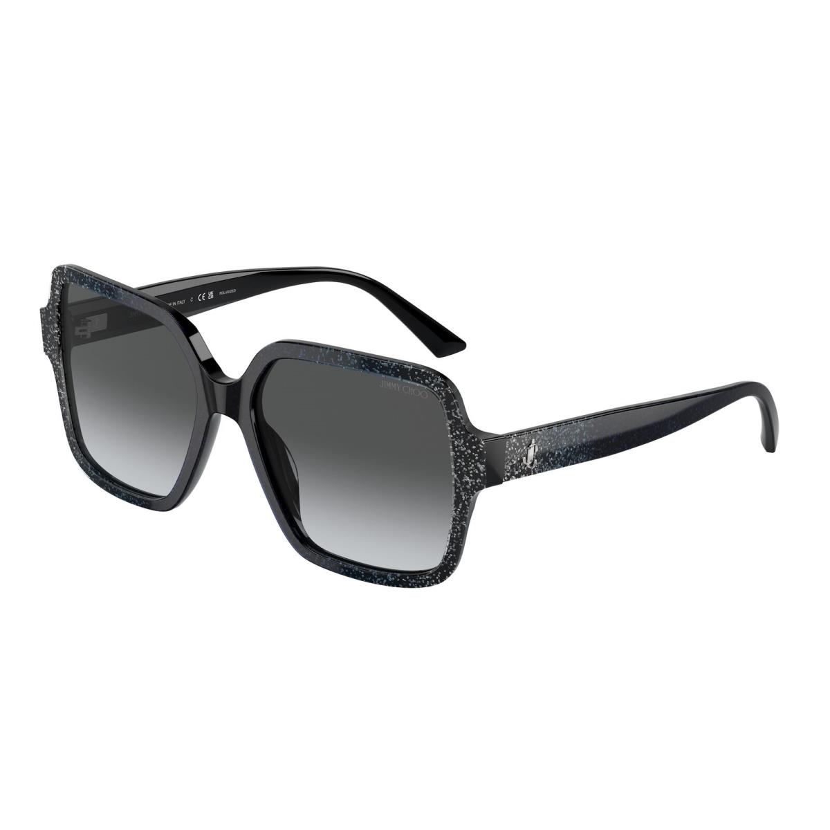 Jimmy Choo JC5005 5041T3 Black Glitter Grey Polarized 55 mm Women`s Sunglasses