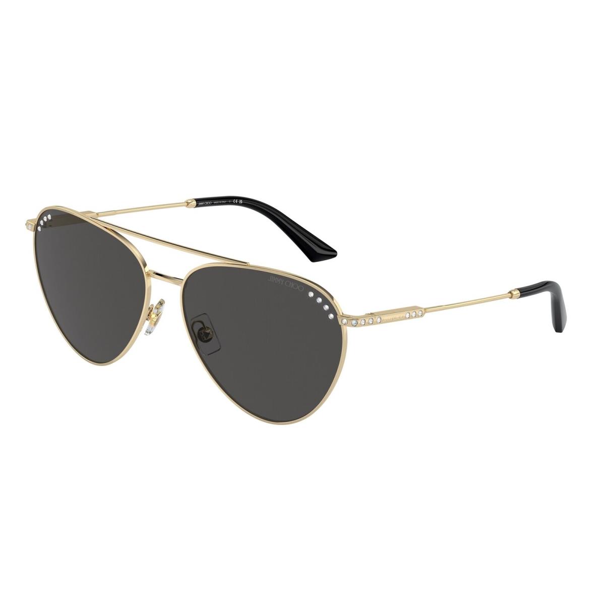 Jimmy Choo JC4002B 300687 Pale Gold Dark Grey 60 mm Women`s Sunglasses