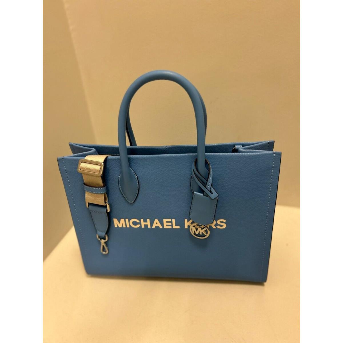 Michael Kors Mirella Medium Leather East West Crossbody Tote Bag Handbag Purse SOUTH PACIFIC