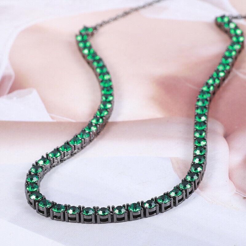 Kate Spade New York Fashionable Row Round Rhinestone Smile Trendy Necklace Green