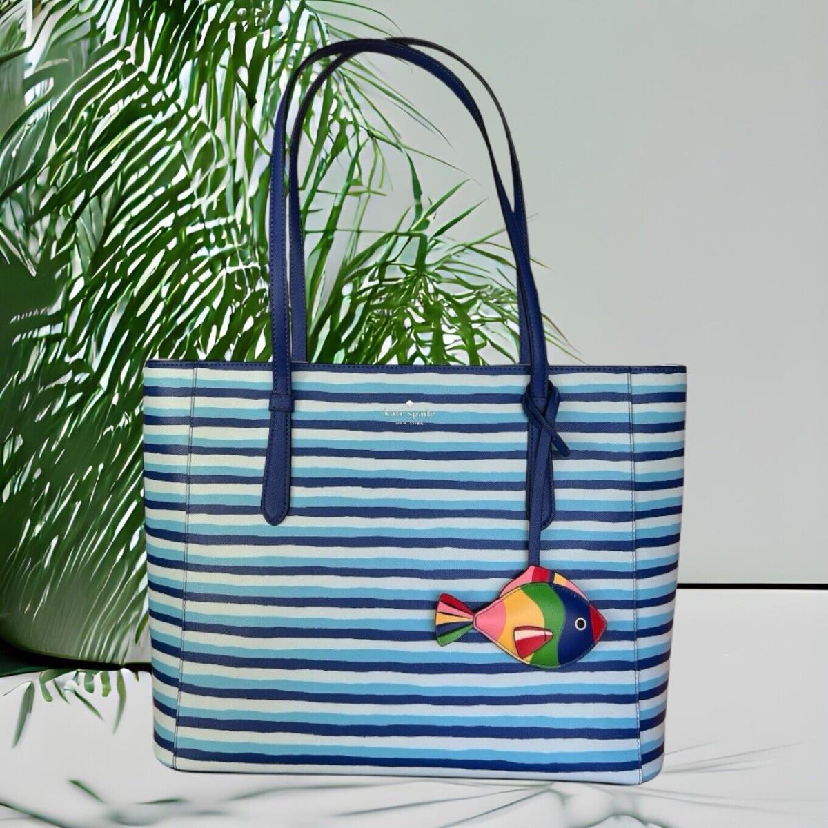 Kate Spade Schuyler Wave Stripe Medium Tote In Blue Multi