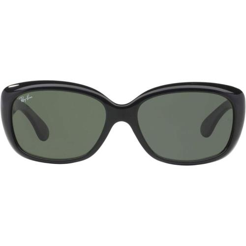 Ray Ban Women`s Rb4101 Jackie Ohh Butterfly Sunglasses - Black/Dark Green, Frame: Black, Lens: Green