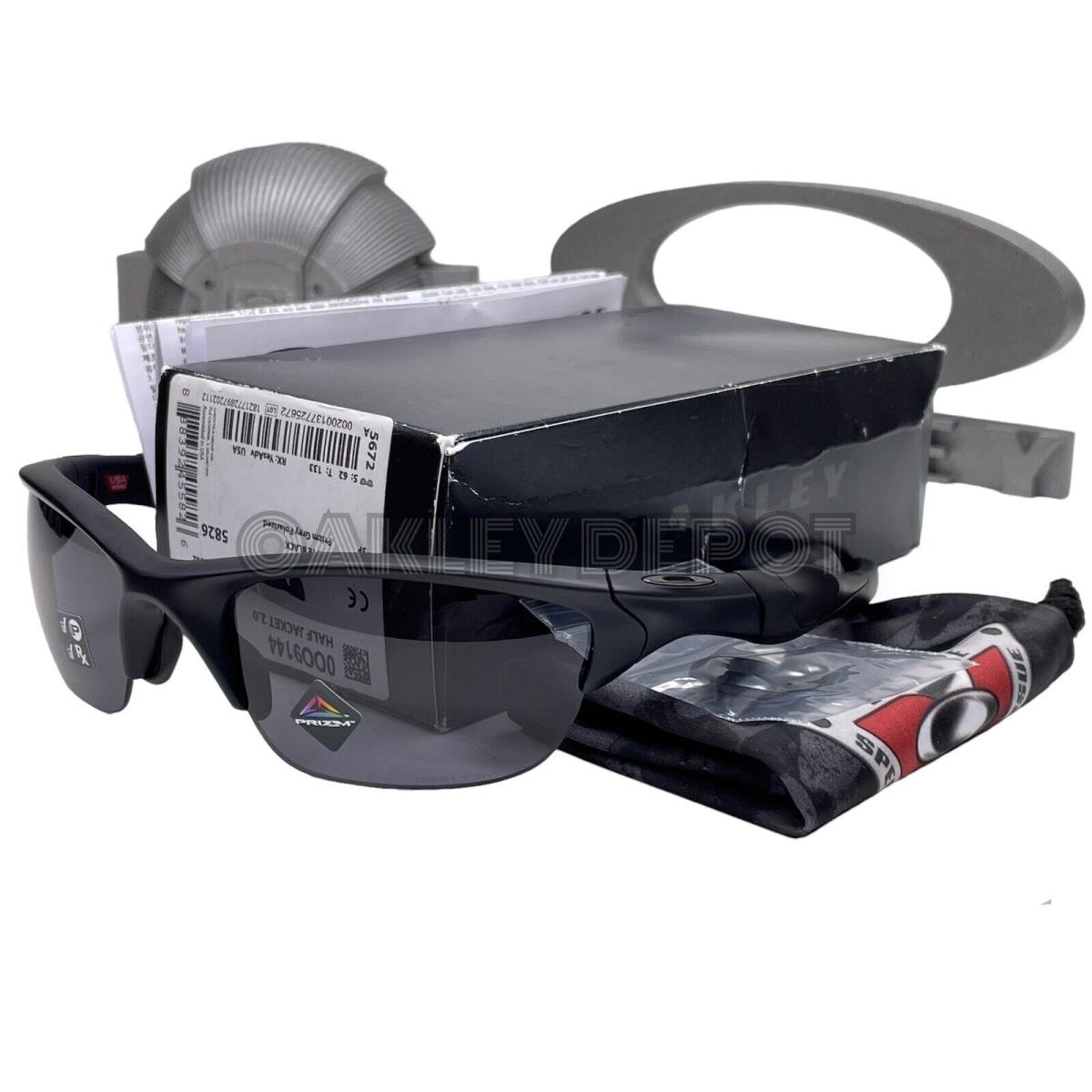 Oakley Half Jacket 2.0 009144 Matte Black/grey Polarized Sunglasses 98 - Frame: MATTE BLACK, Lens: PRIZM GREY