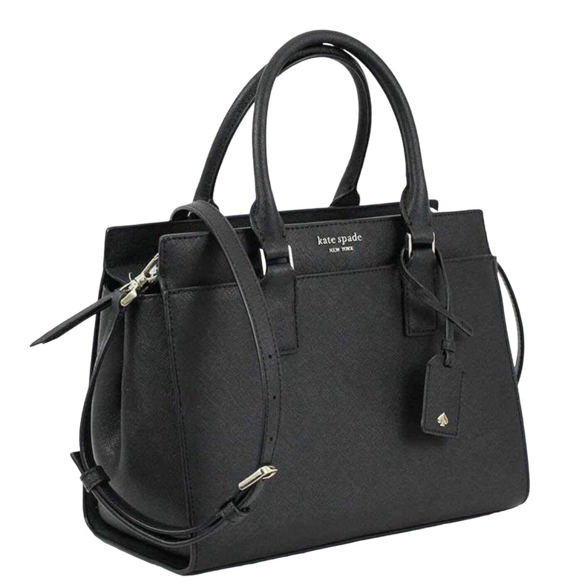 Kate Spade NY Cameron Medium Satchel Saffiano Leather Black WKRU5851 New