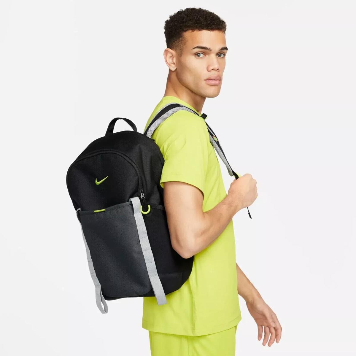 Nike Dri Fit Backpack Hike Day Pack 24L Bag Black Volt Gym DJ9678 010