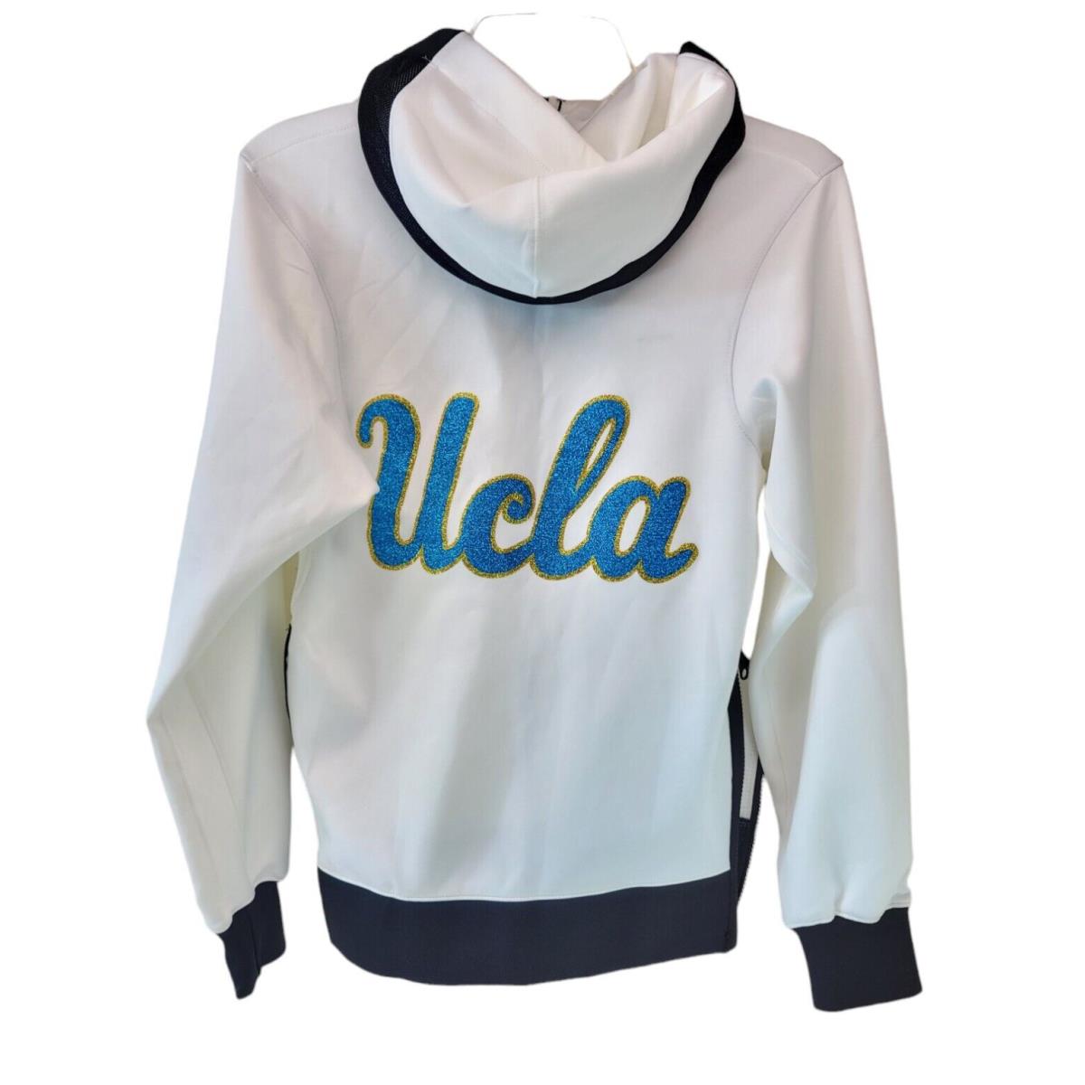 Nike Women Basketball Ucla Therma Dri Fit White Glitter Hooded Zip Jacket XS