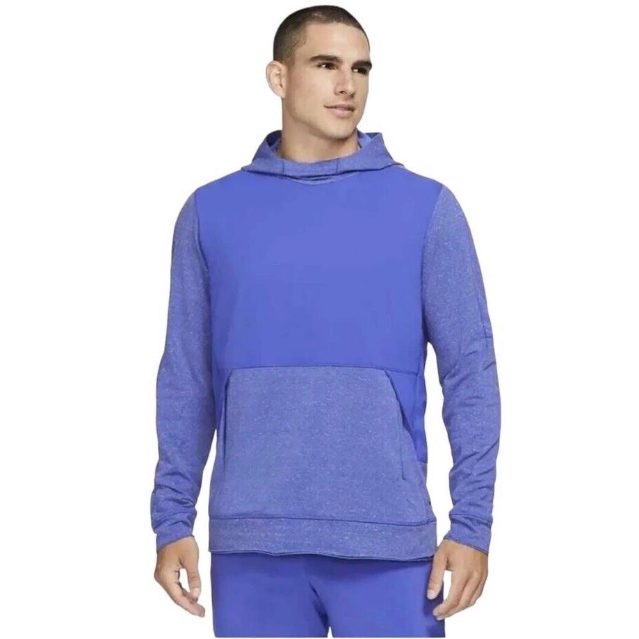 Nike Yoga Dri-fit Hoodie Pullover Sweatshirt Indigo Blue DH1931-499 Mens Xxl 2XL