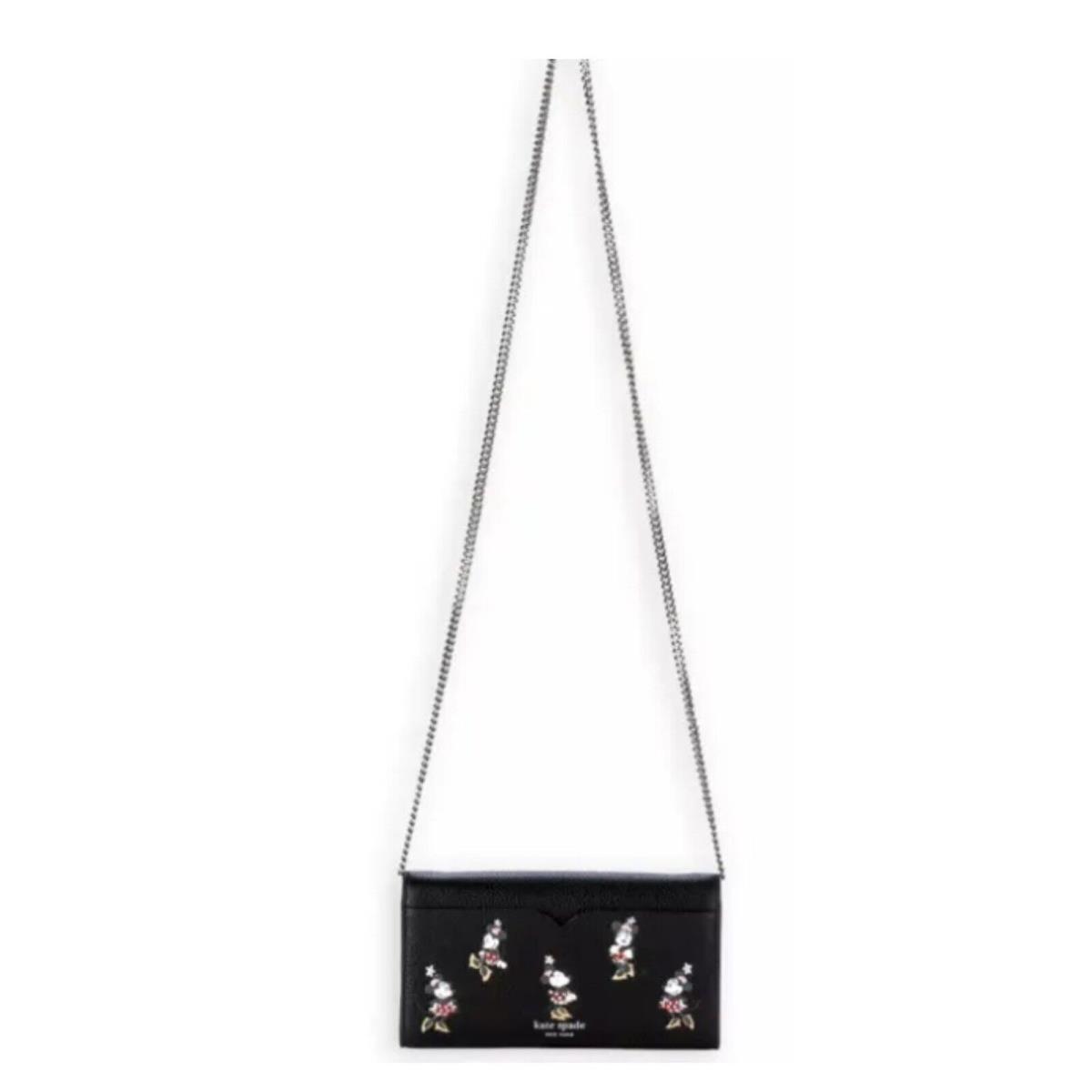 Disney Kate Spade Minnie Mouse Clutch Bag W/ Rhinestone Pearl Buckle -new o
