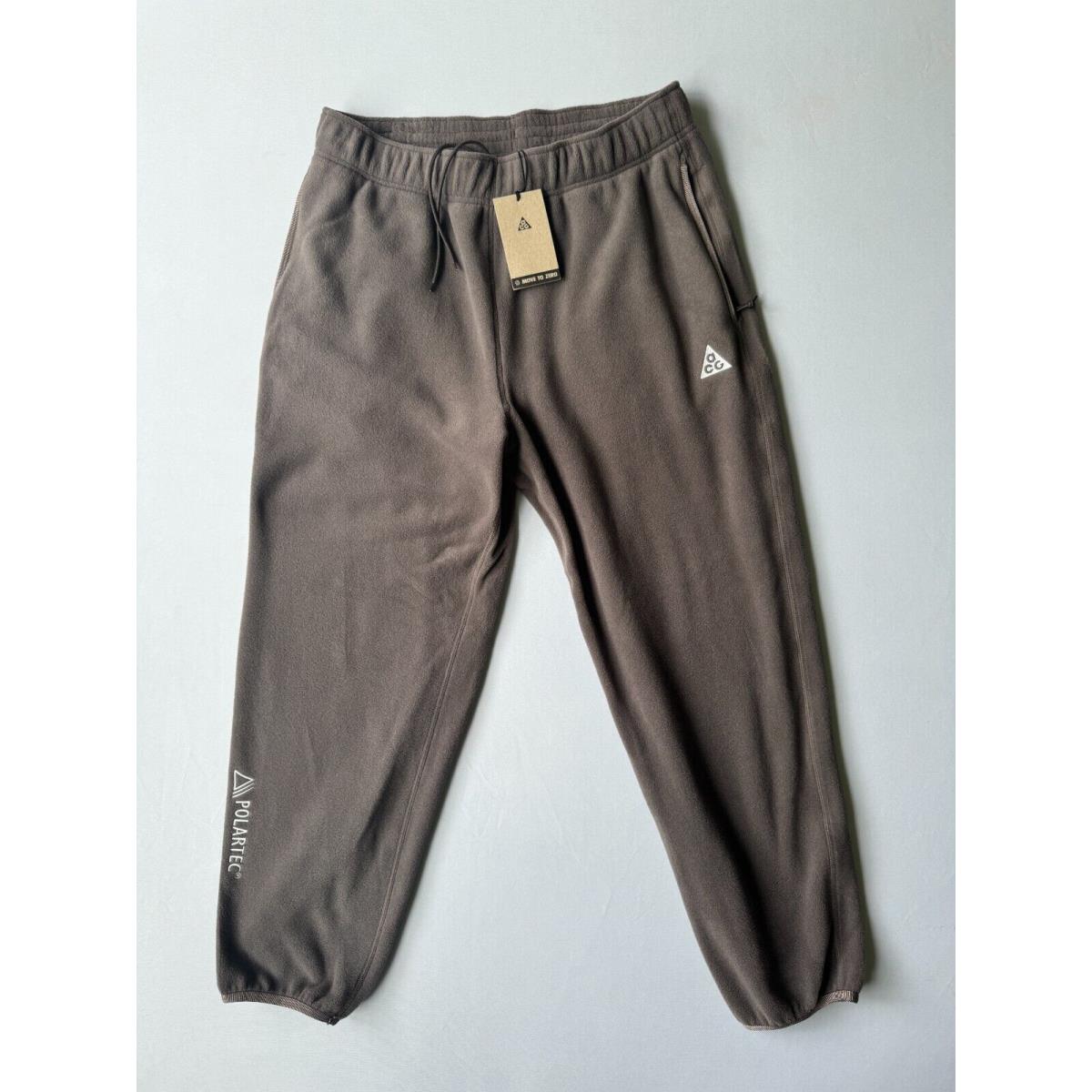 Nike Womens Acg Wolf Tree Polartec Fleece Pants Sz L Mid-rise