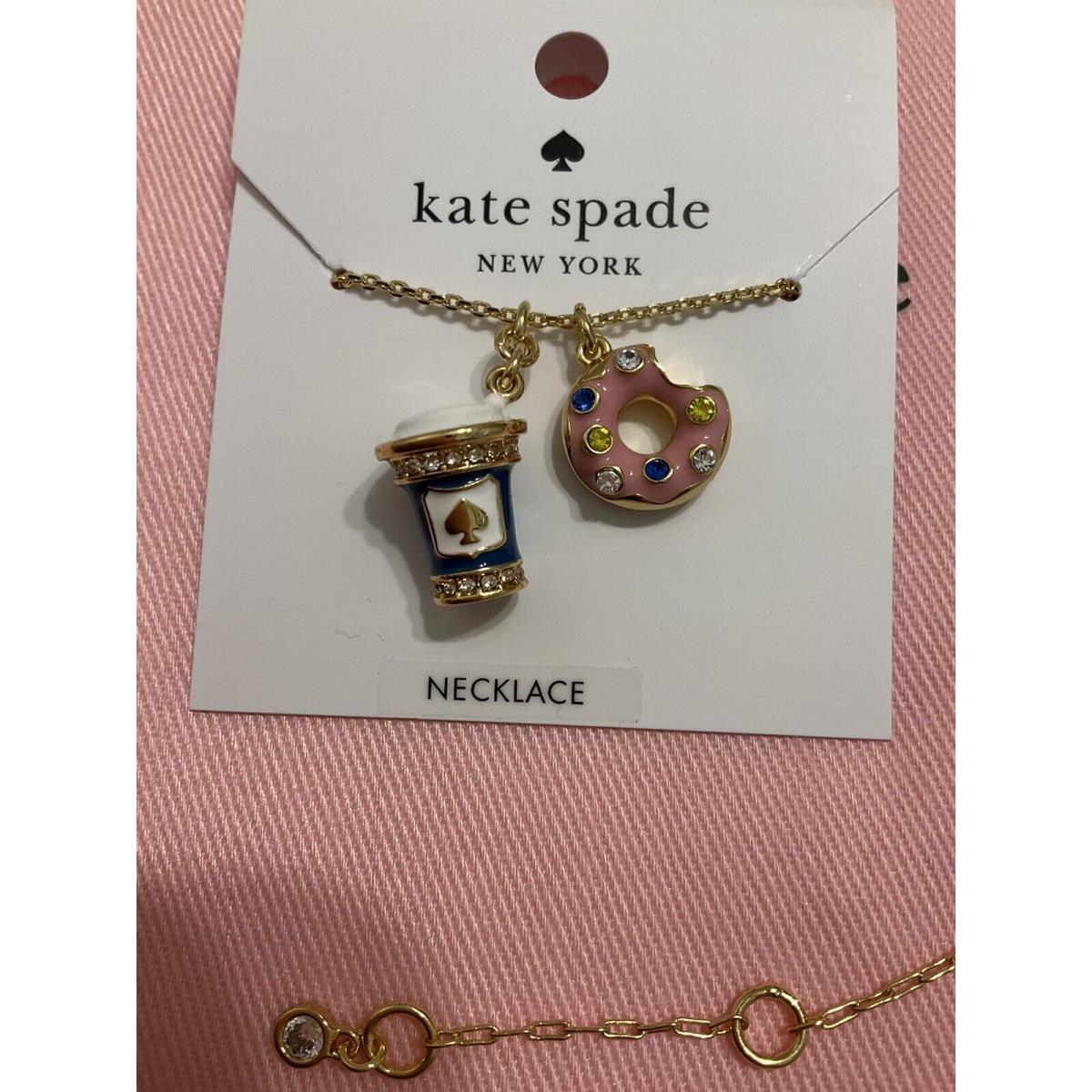 Kate Spade New York Coffee Break Donut Charm Pendant Necklace w/ KS Dust Bag