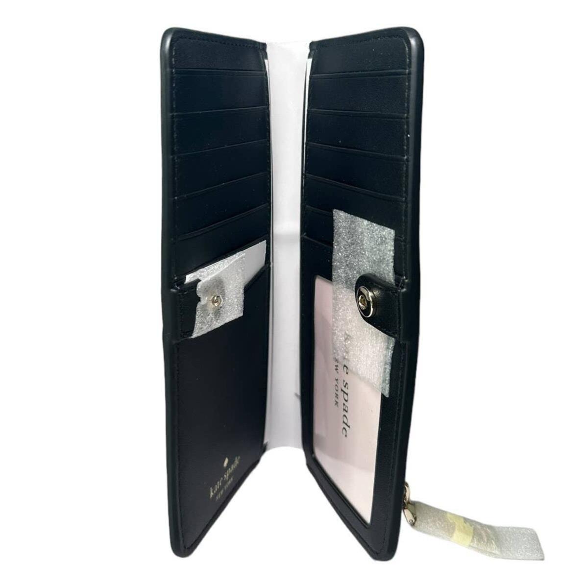 Kate Spade Staci Herringbone Floral Large Slim Bi Fold Wallet