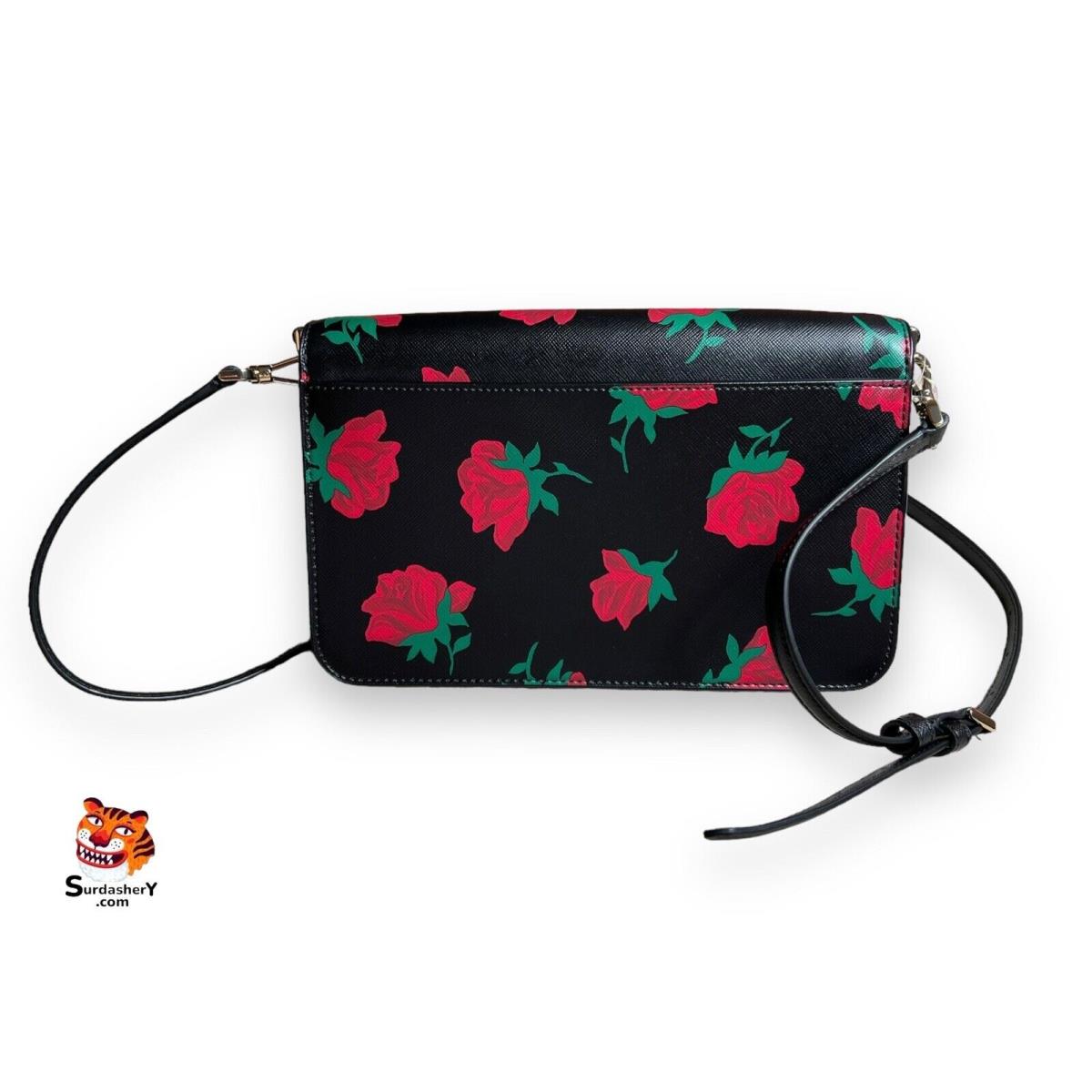 Kate Spade Madison Rose Print Flap Convertible Crossbody Purse