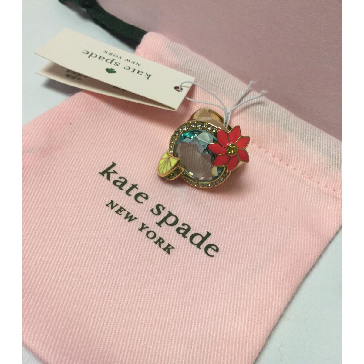 Kate Spade New York Out of Office Cocktail Ring Size 8 w/ KS Dust Bag New